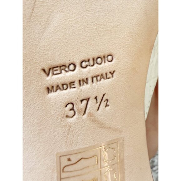 Paris Texas Reptile print slingbacks in white and gold 37.5/7.5 - Picture 10 of 11